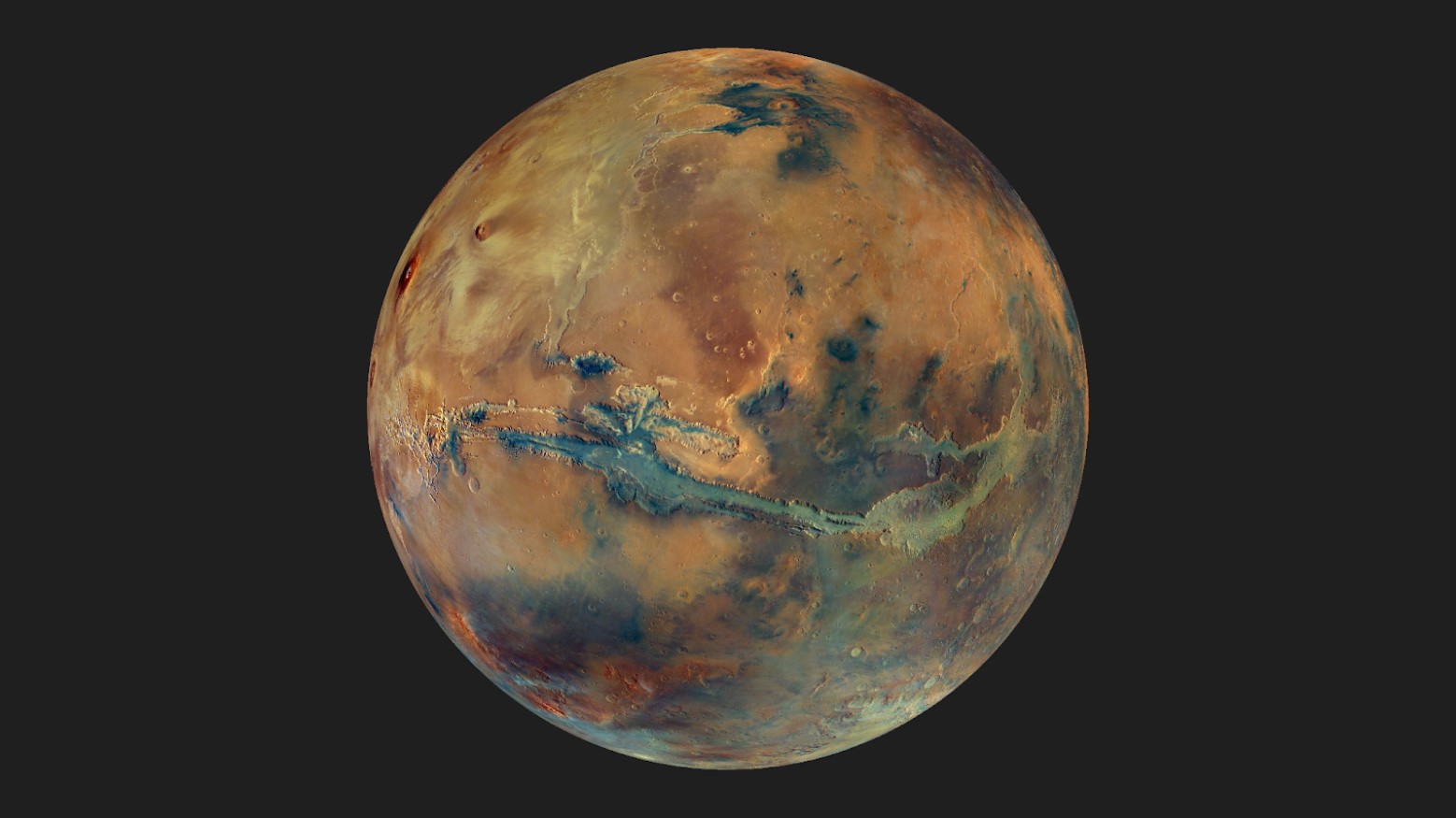 Mars against a black background