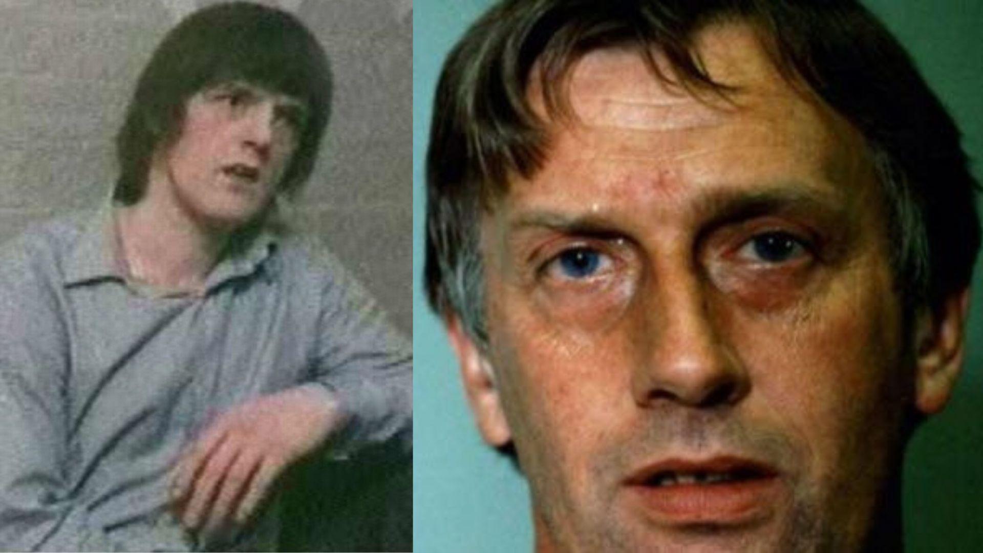 Old photograph of Robert Maudsley wearing a blue prison shirt/A close-up photograph of Robert Maudsley from within the prison