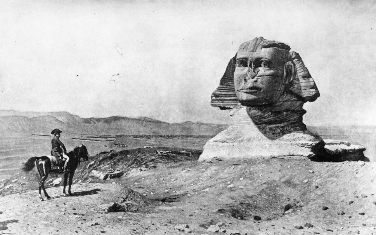 Napoleon visiting the Sphinx while camped in Egypt during the Napoleonic War. Original Artwork: Engraved from a picture by J L Gerome, 1798
