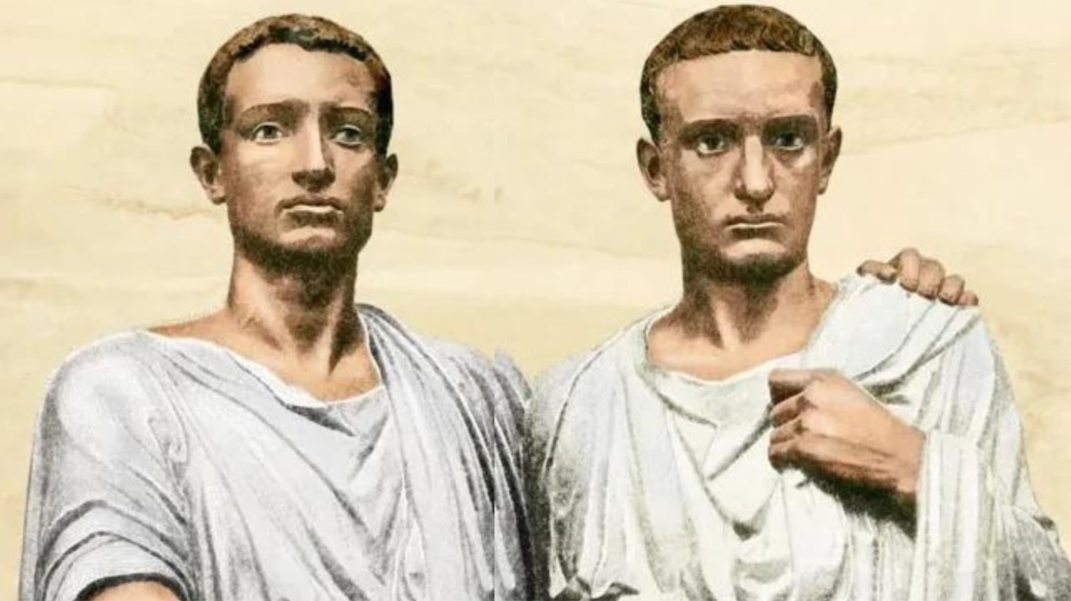 Illustrations of Tiberius and Gaius Gracchi based on the original busts