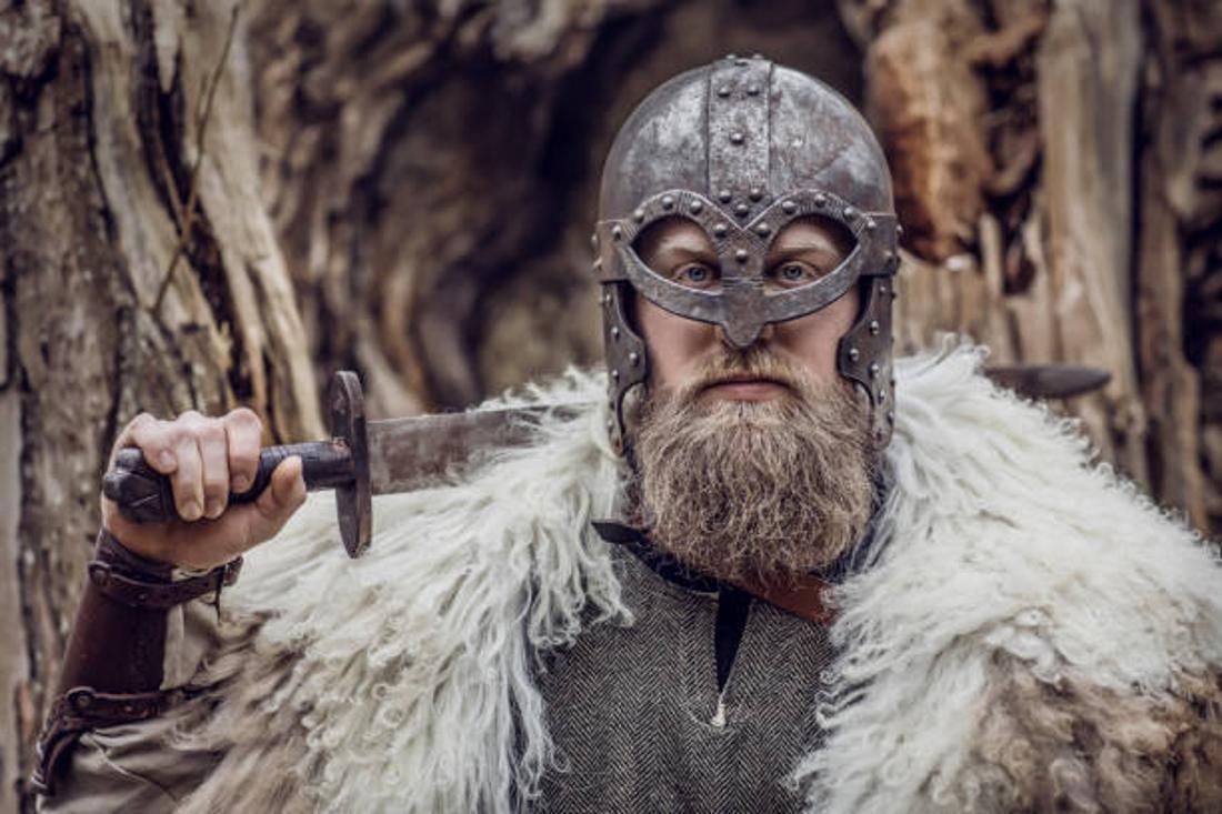 Depiction of a Scandinavian Viking from the Middle Ages