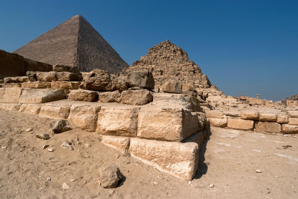 A photograph taken at the Giza Pyramids in Egypt