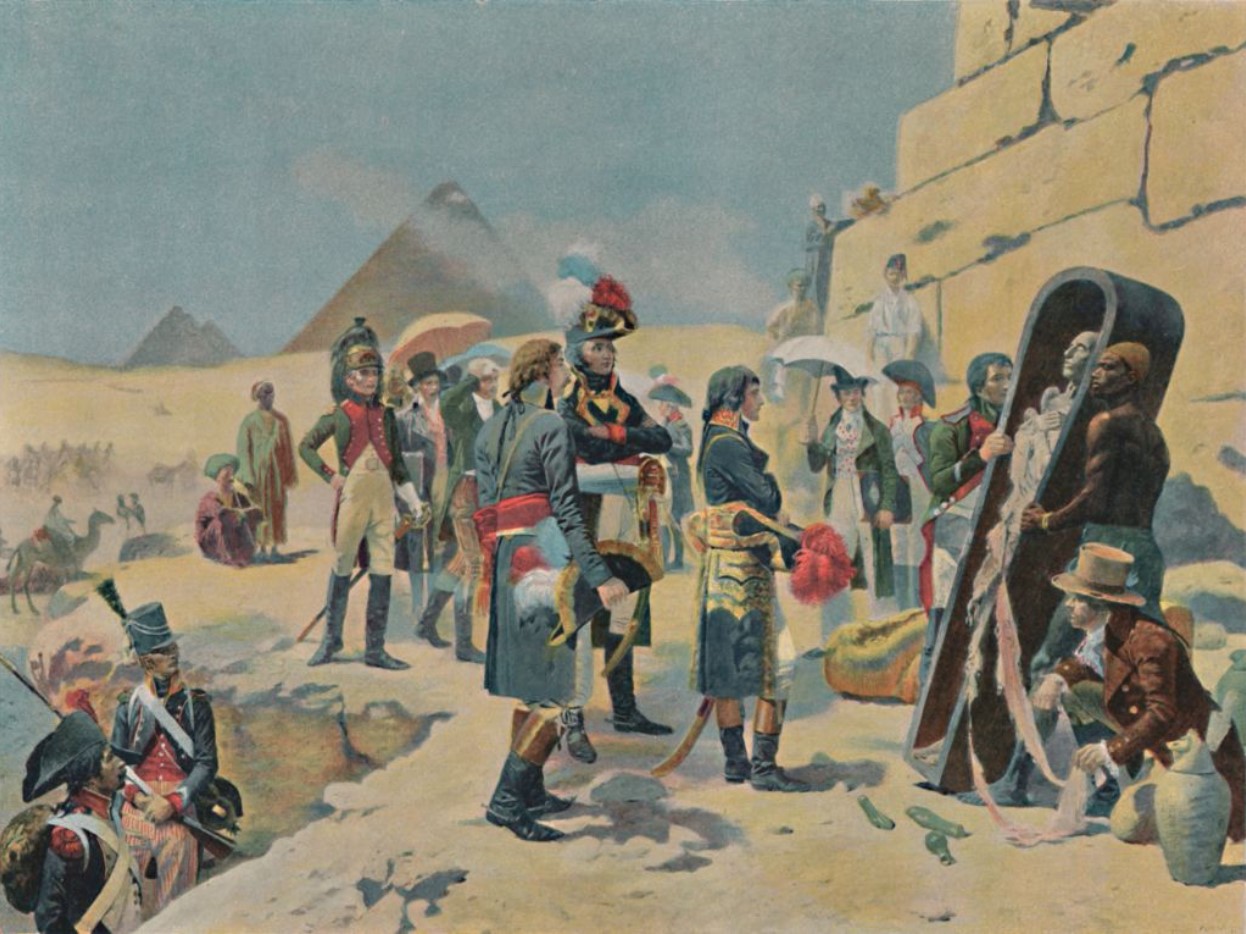 Typogravure after the painting by Maurice Orange of ‘Bonaparte With The Savants in Egypt', circa 1801