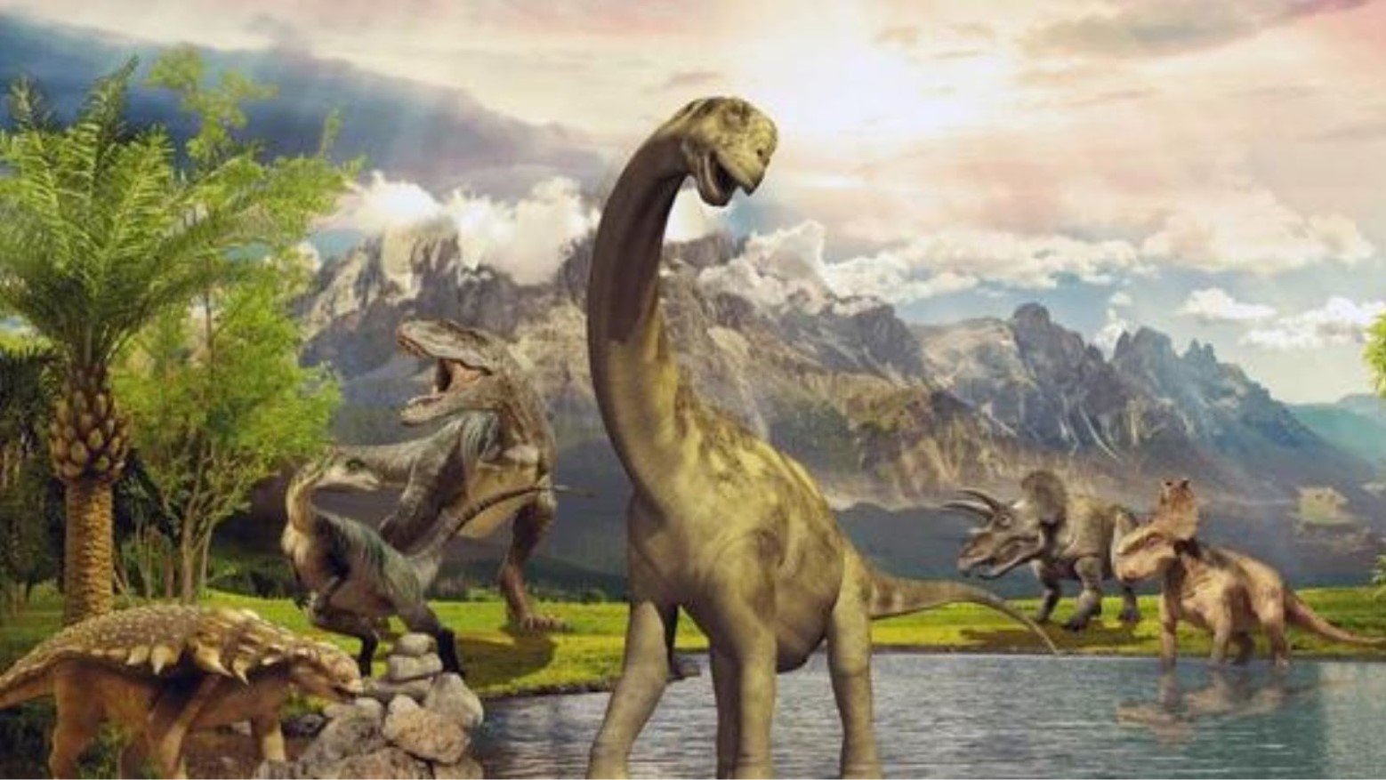 Illustration of the earth when dinosaurs roamed