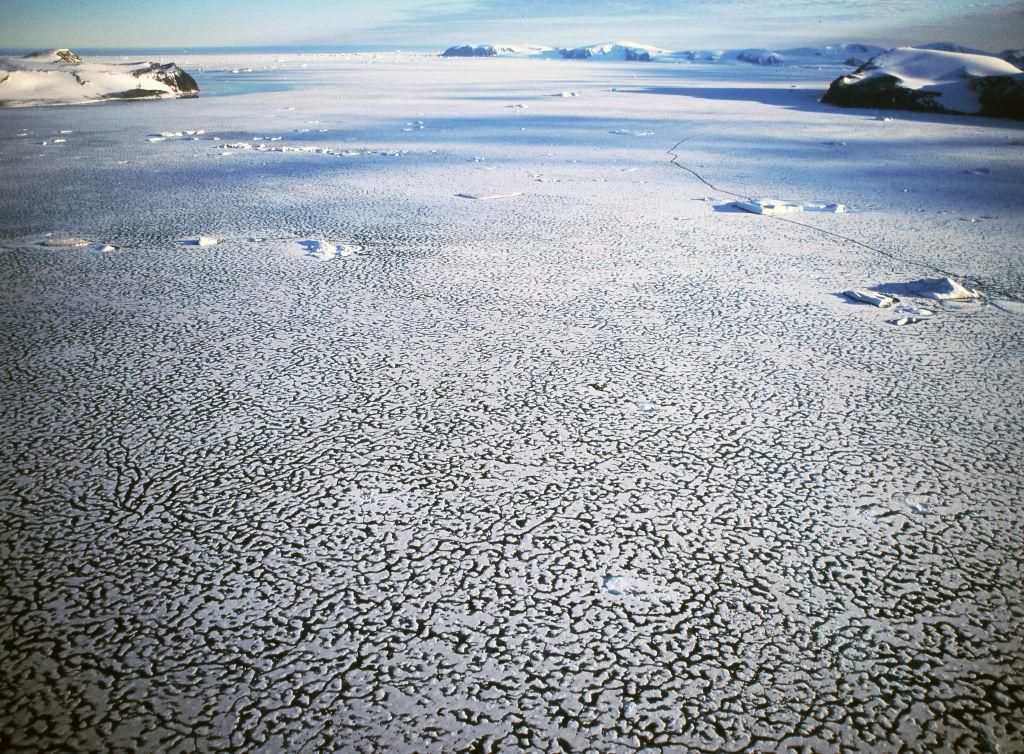 Aerial views of the sea ice in Savissivik, Greenland,