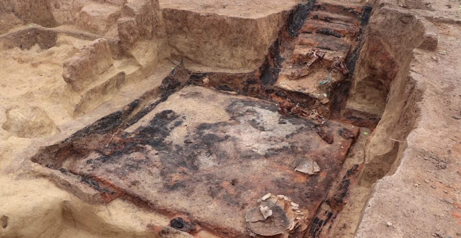 Exceptionally well preserved wooden cellar found in the ancient city of Nida in Frankfurt, Germany