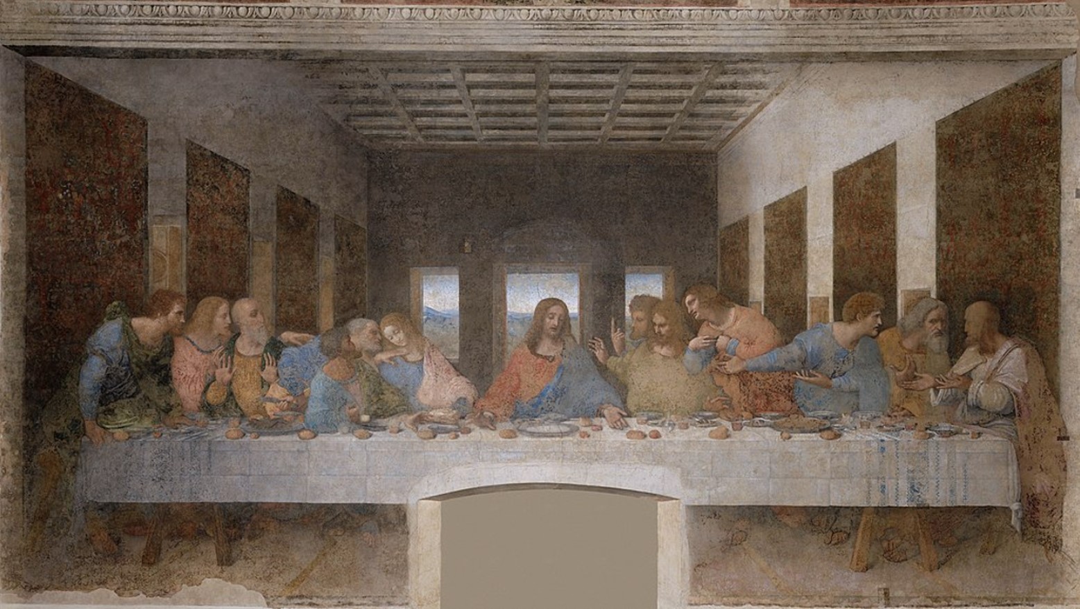 Painting of the Last Supper by Leonardo Da Vinci, 1945