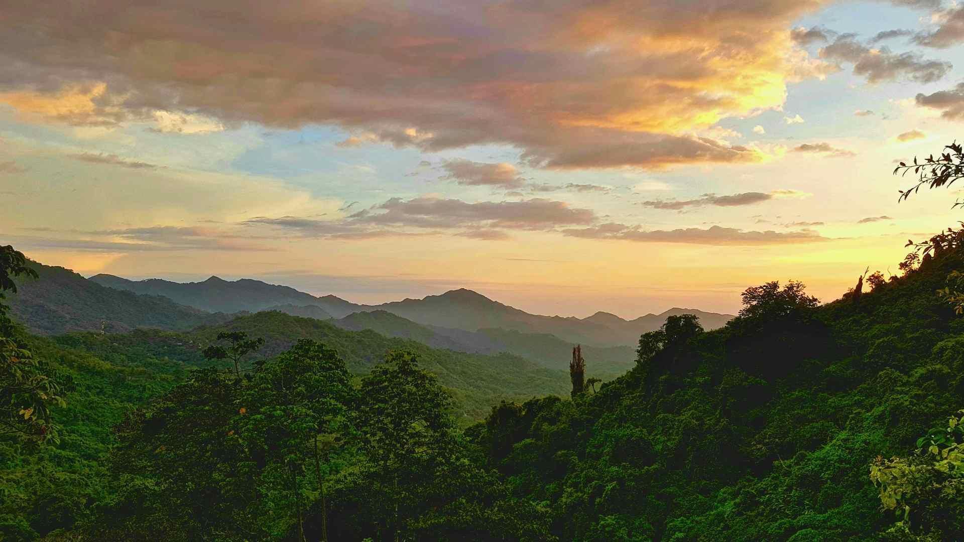 The sun sets in Minca, Colombia.
