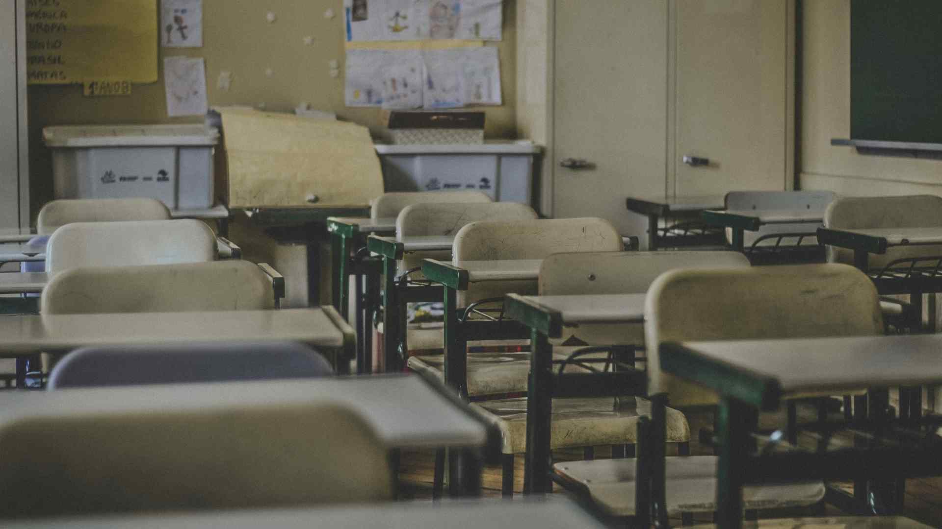 An empty classroom.
