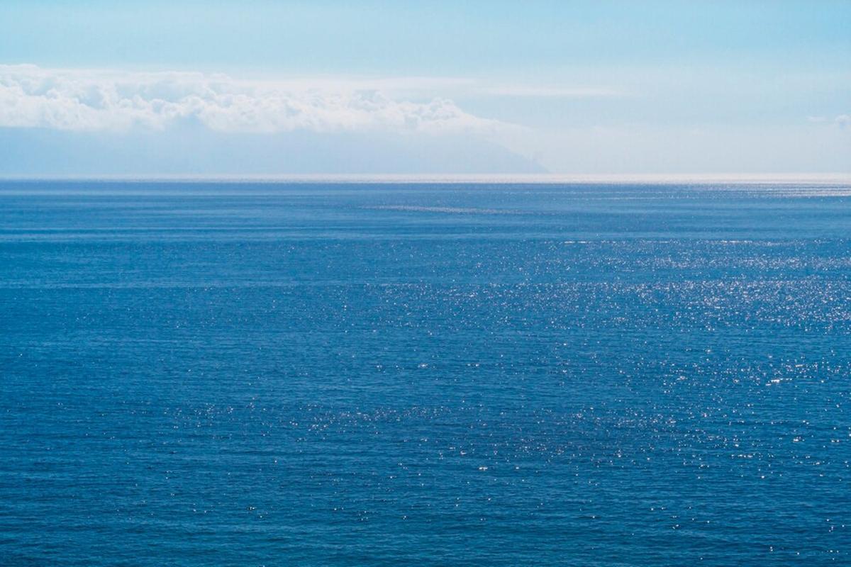 View of the vast Atlantic Ocean all the way to the horizon