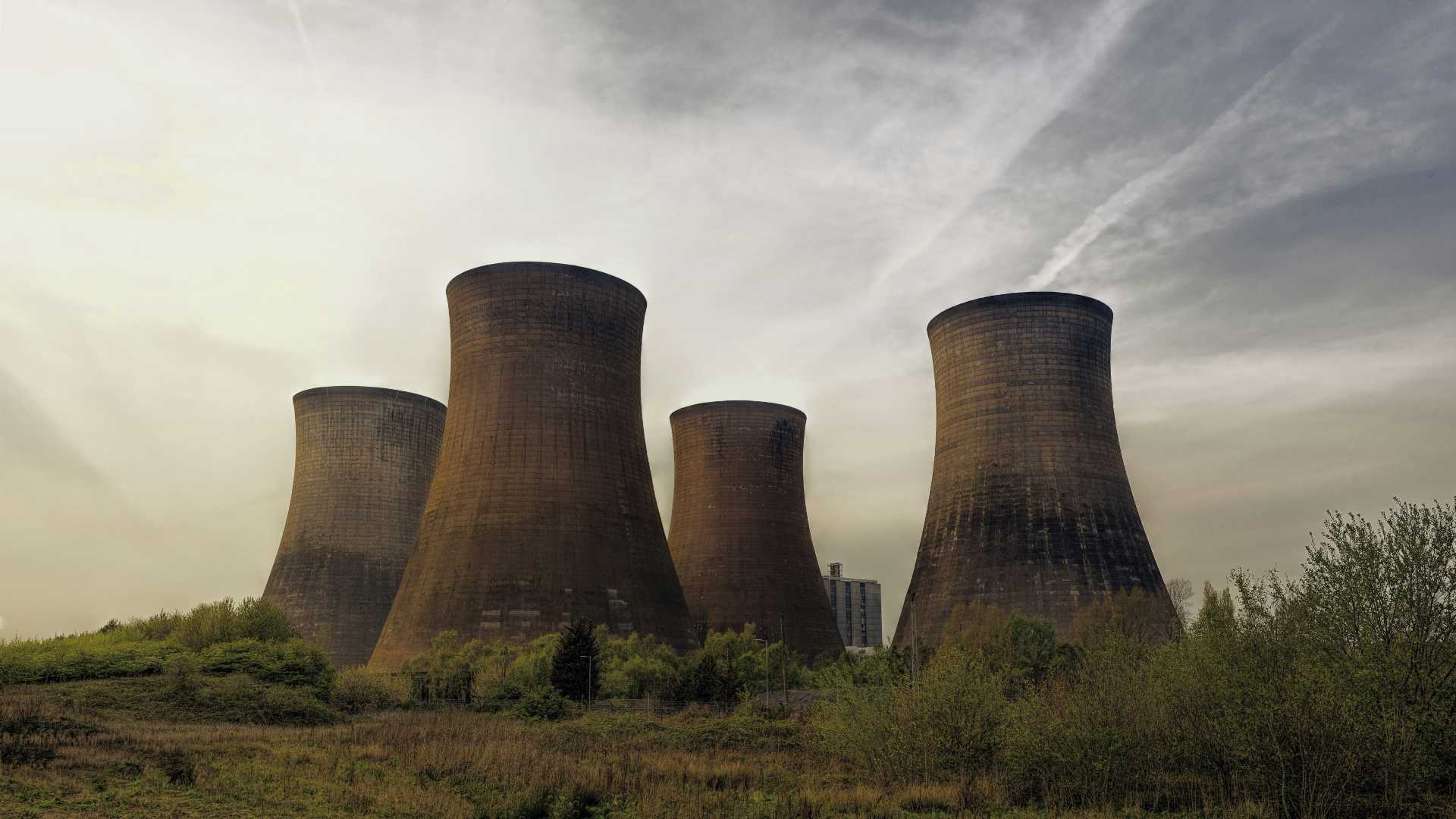 Towers from a nuclear power plant.