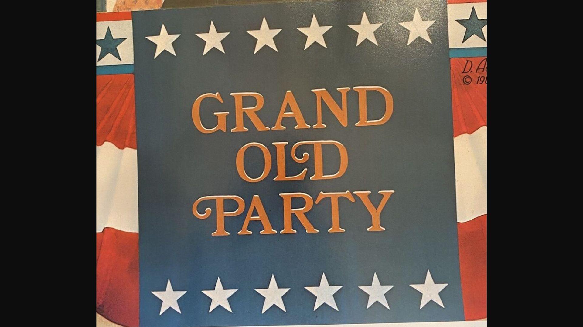 Close-up photograph of poster for the Grand Old Party