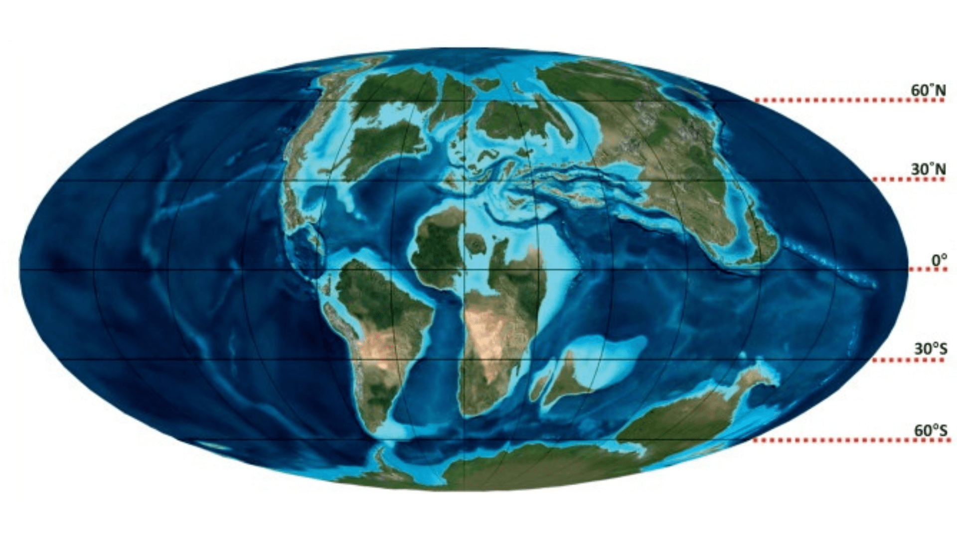 A map of the Earth during the Late Cretaceous.