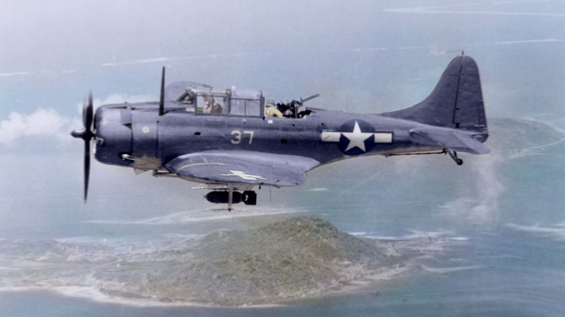 A Douglas SBD-5 Dauntless aircraft in 1944.