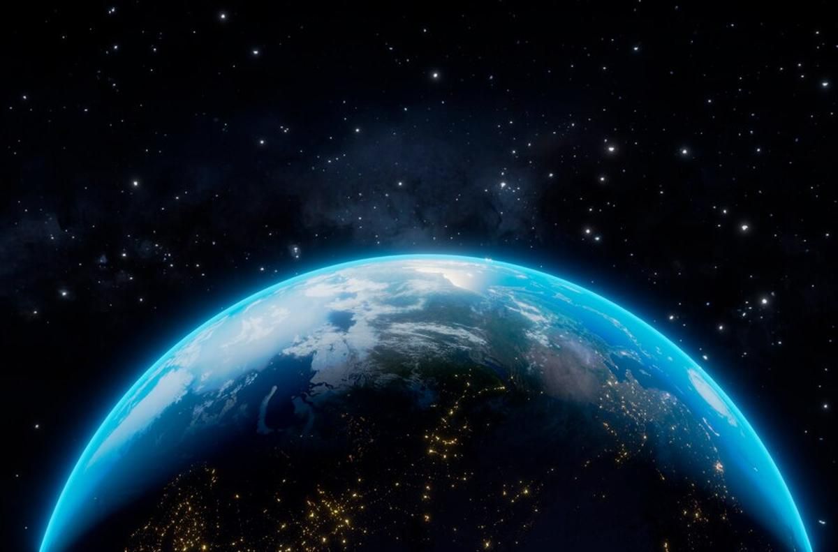 Digital illustration of planet Earth from space