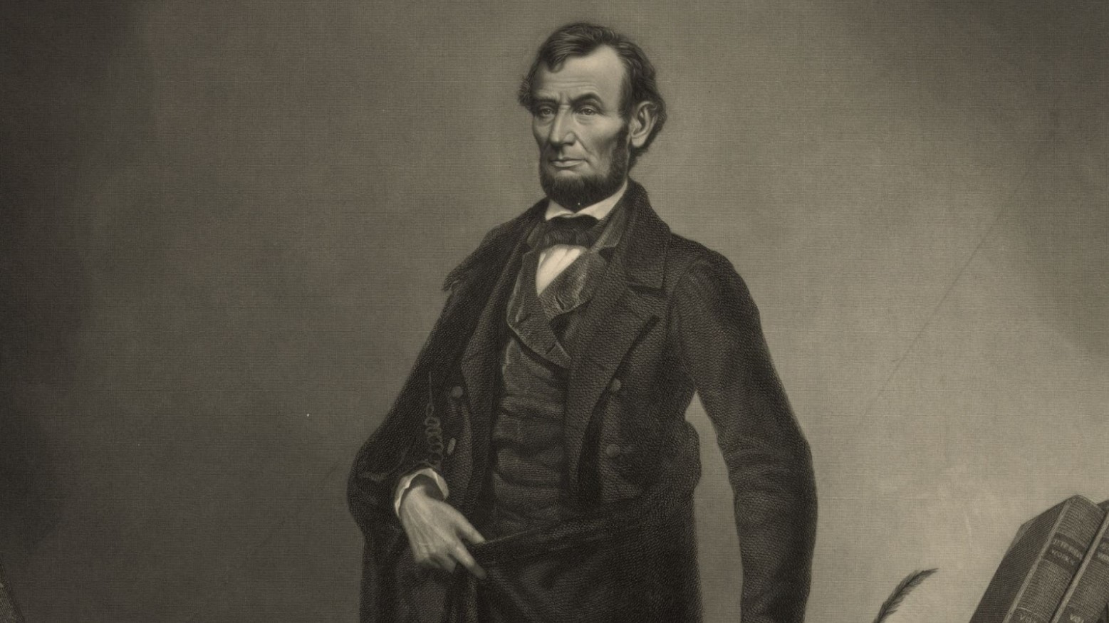 A doctored photo of Abraham Lincoln from 1865.