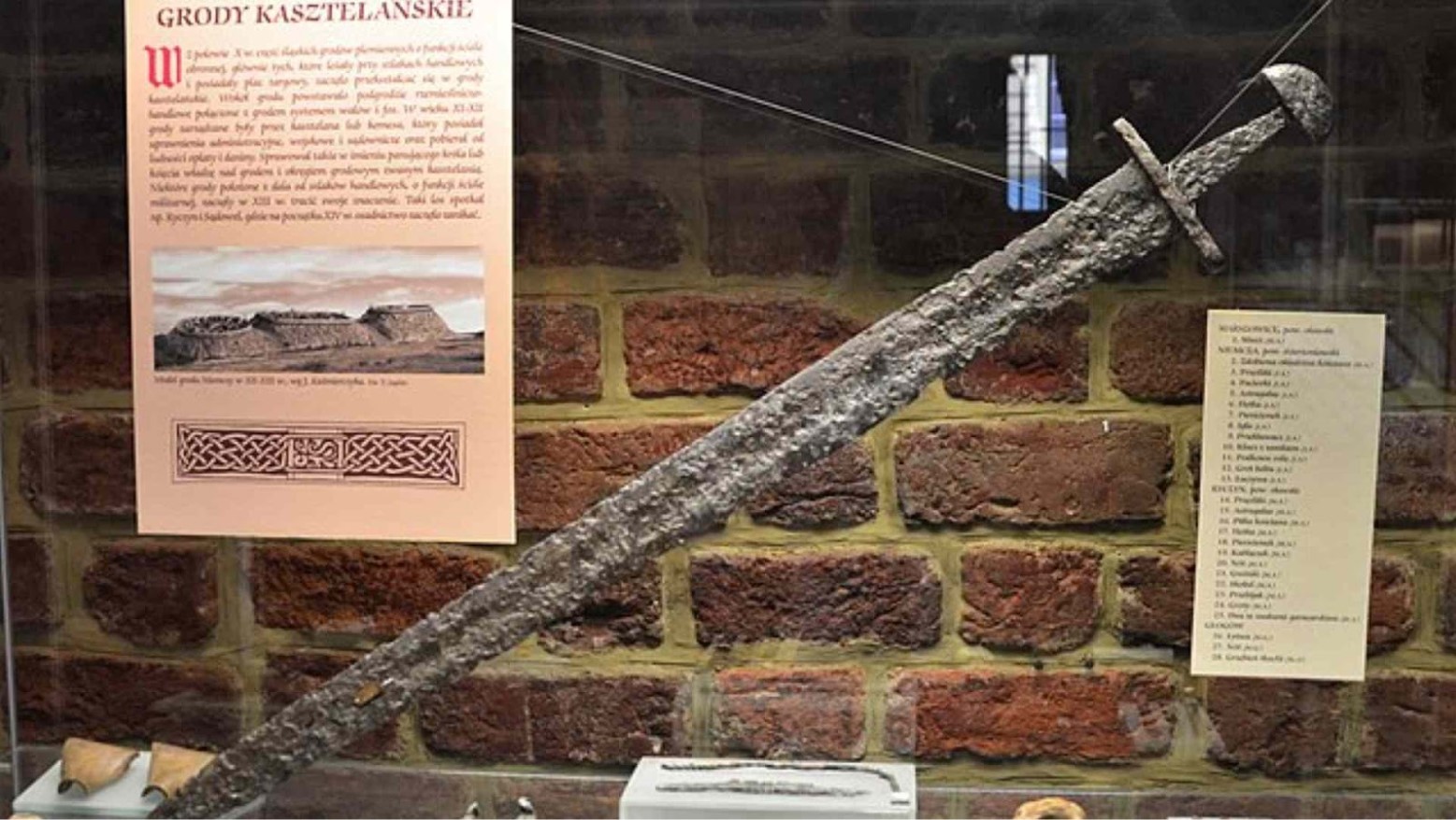 10th Century Viking Sword on display in a museum