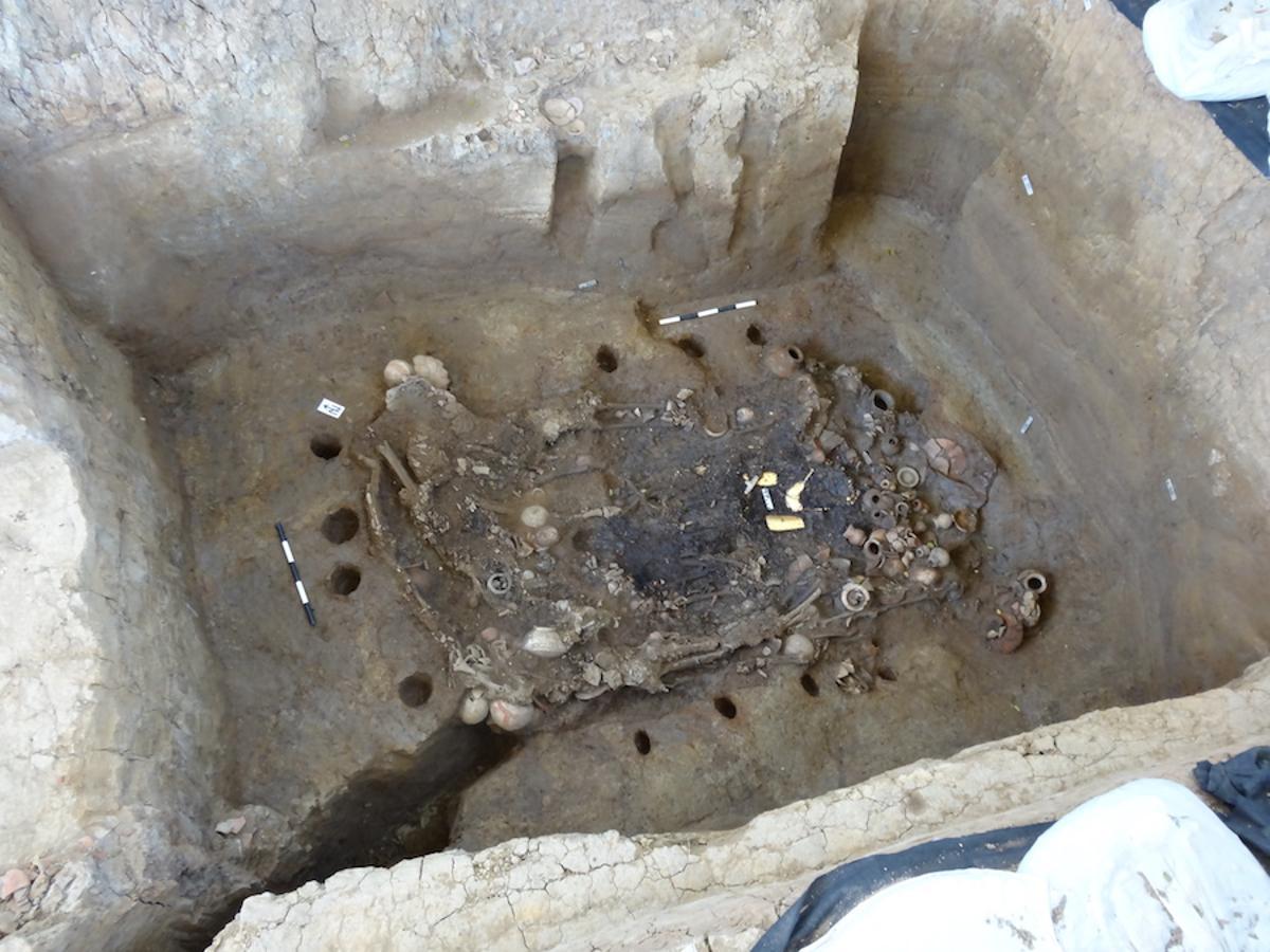 View of a tomb found at El Caño archaeological site in Panama