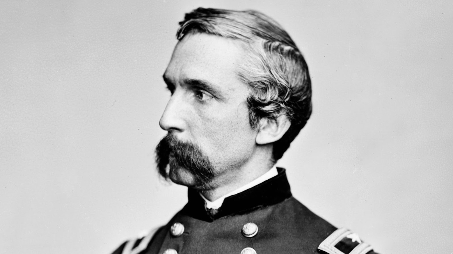 An old portrait photograph of Joshua Chamberlain during the Civil War.