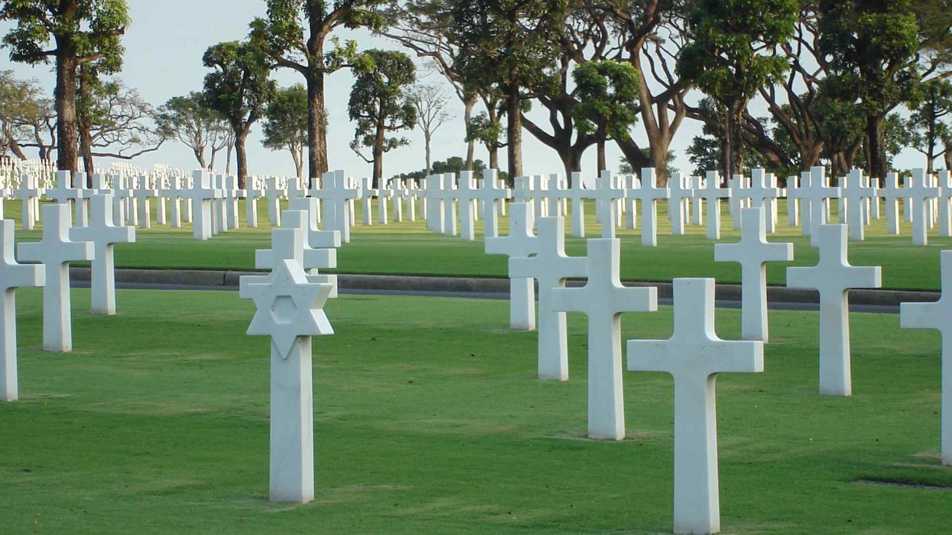 Grave markers at the Manila American Cemetery.