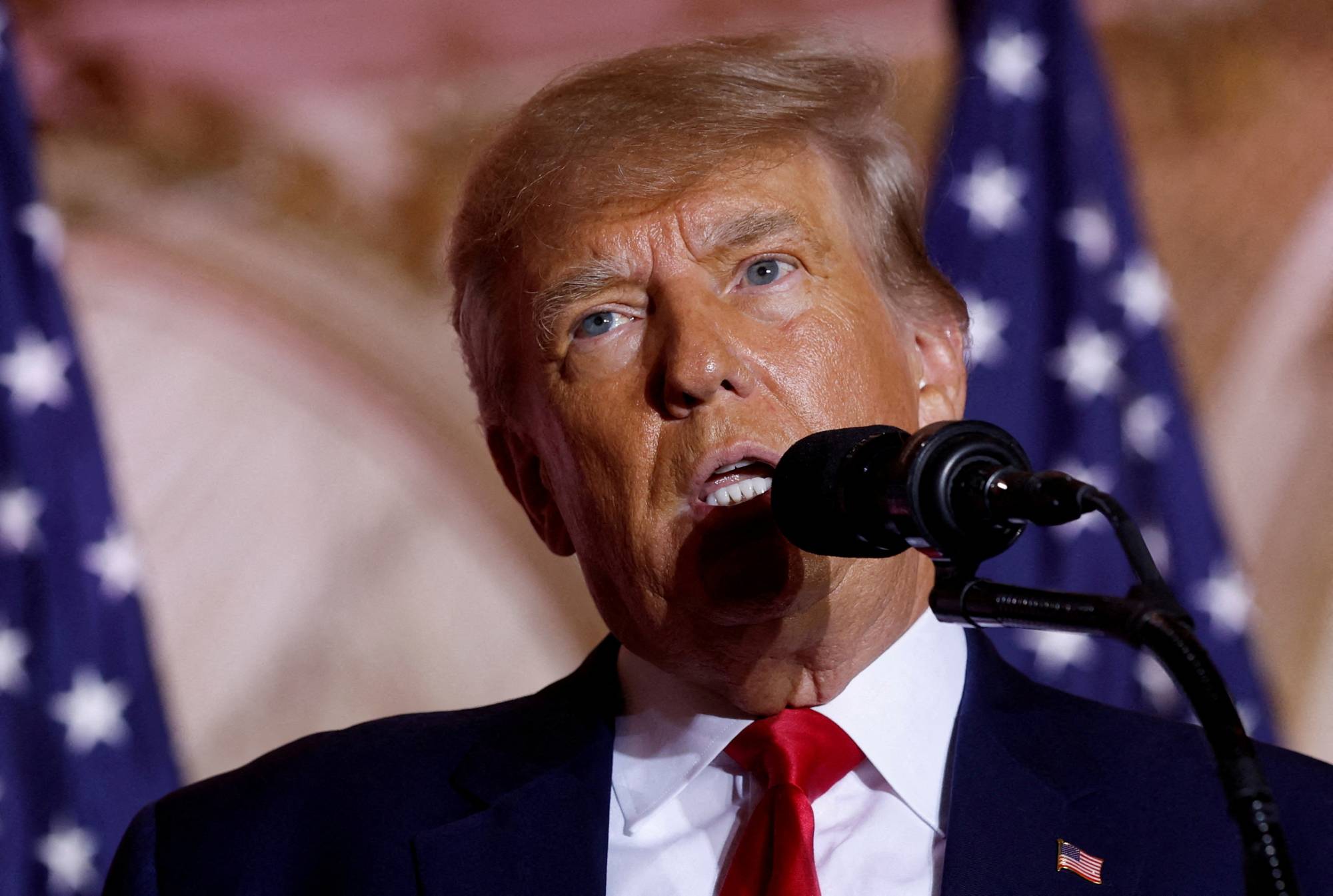 FILE PHOTO: Former U.S. President Donald Trump announces he will run for president in 2024 at his Mar-a-Lago estate in Palm Beach