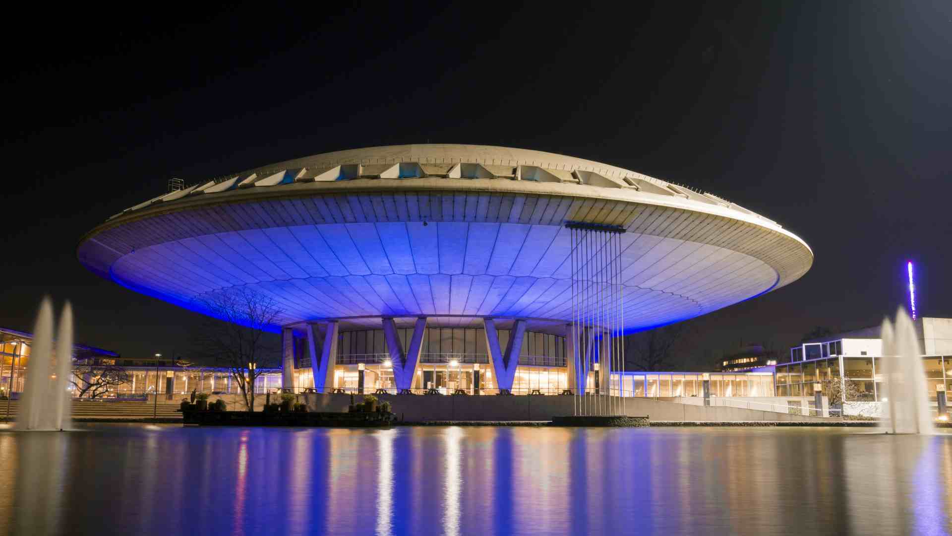 A building in Seattle shaped like a UFO.