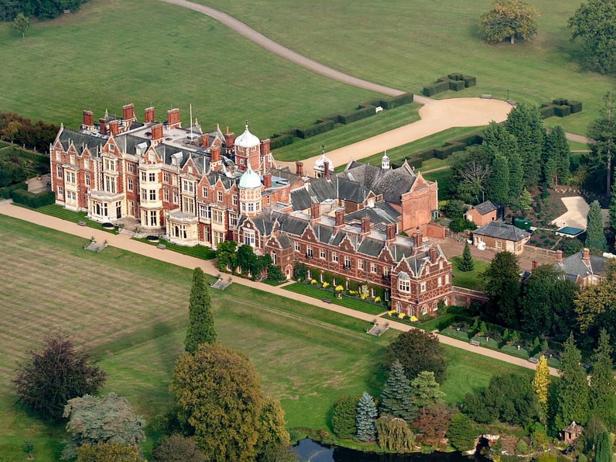 An aerial photograph of the Sandringham Estate and its surrounding land