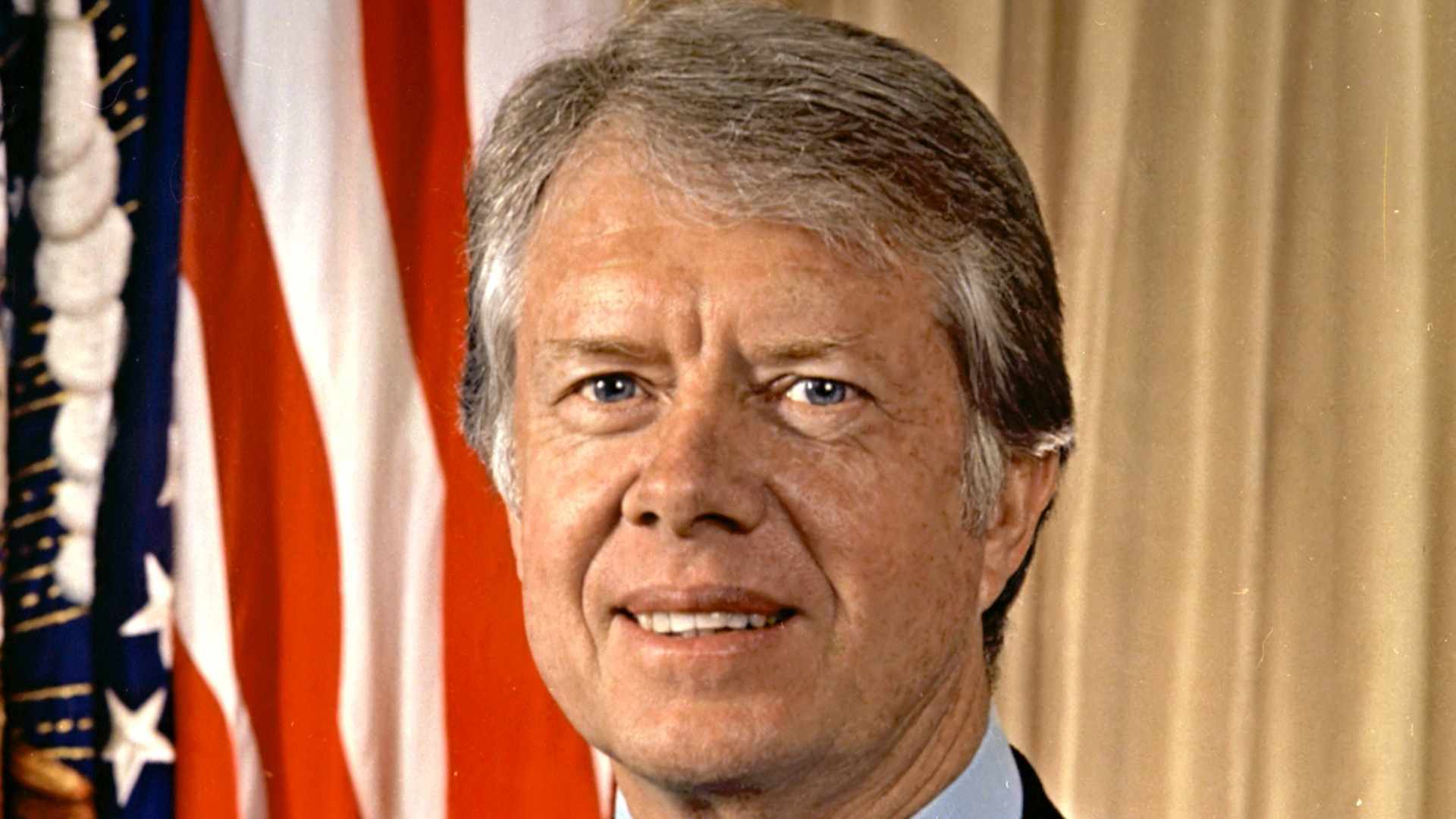 A portrait photograph of Jimmy Carter, one of the presidents of the United States.