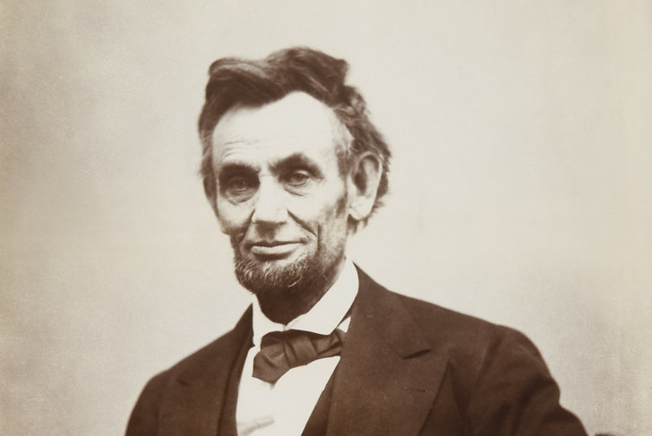 A sepia photograph of Abraham Lincoln