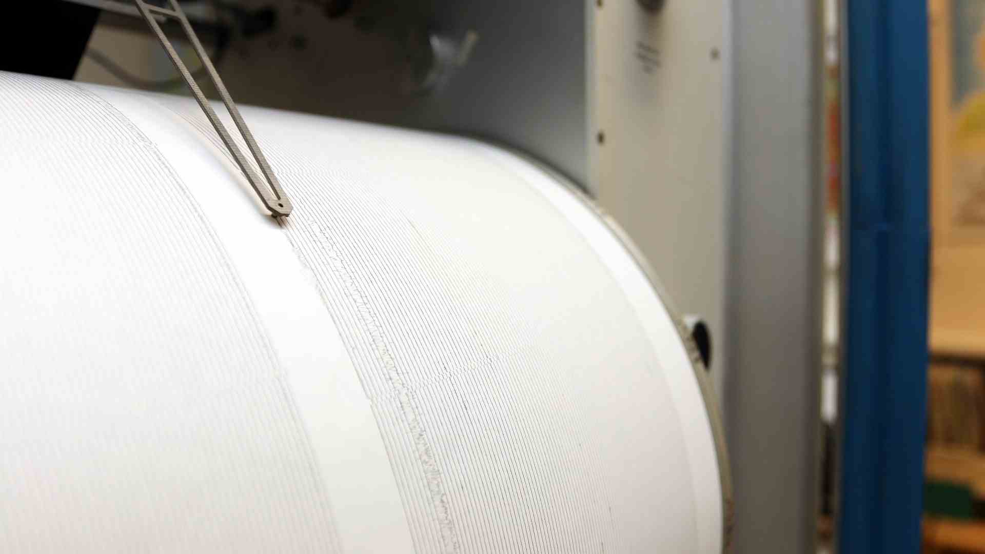 A seisometer delivering a reading based on activity it can detect.