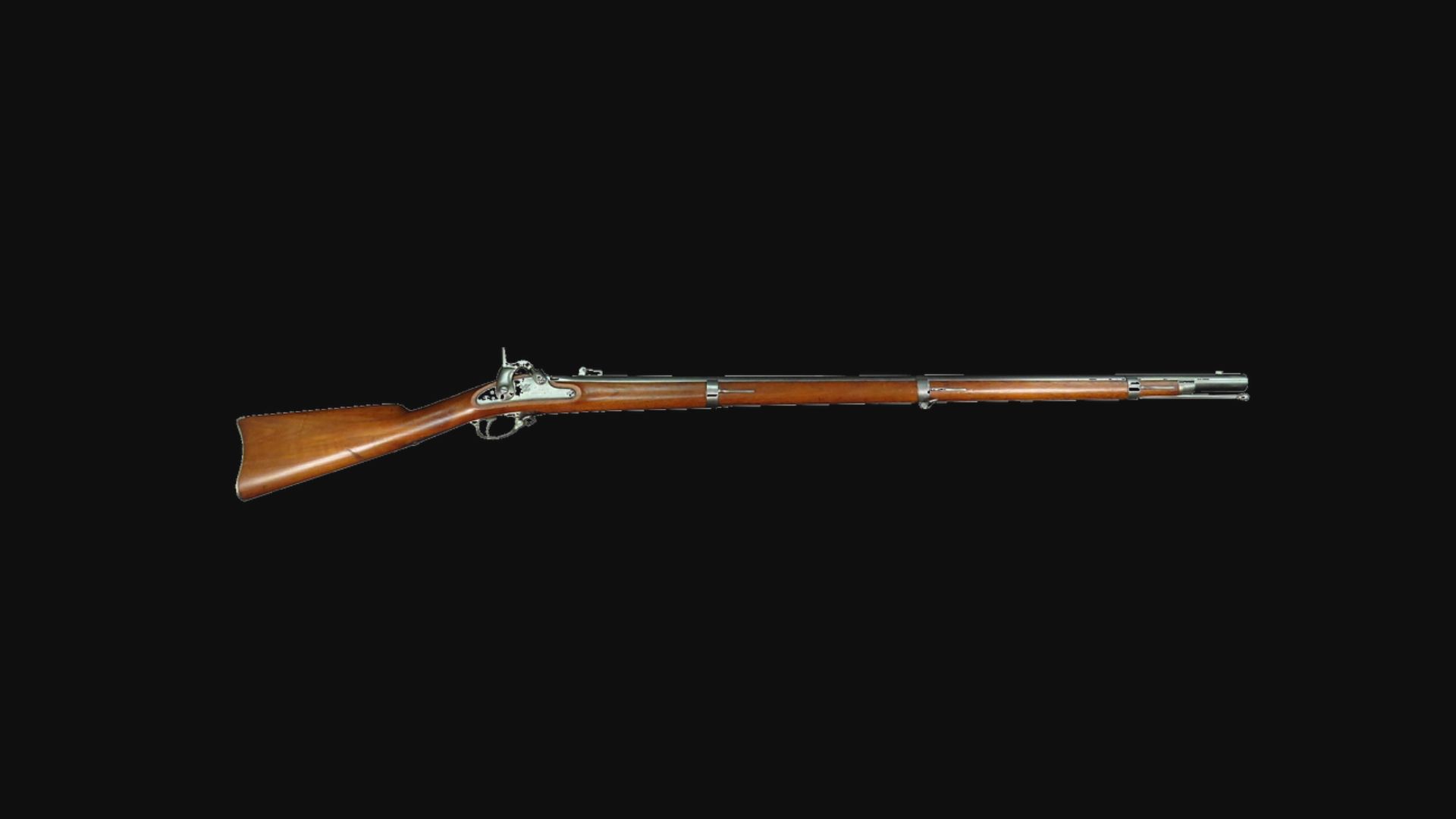 Springfield Model 1861 Rifle-musket on a black background