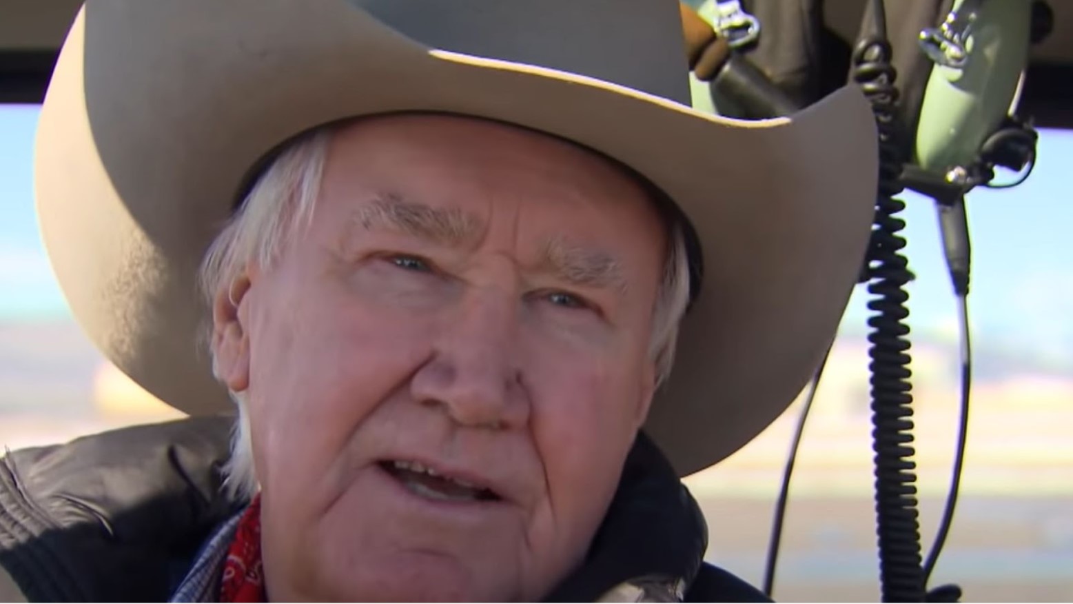 Forest Fenn. He is wearing a beige cowboy hat and is talking to someone off-camera.