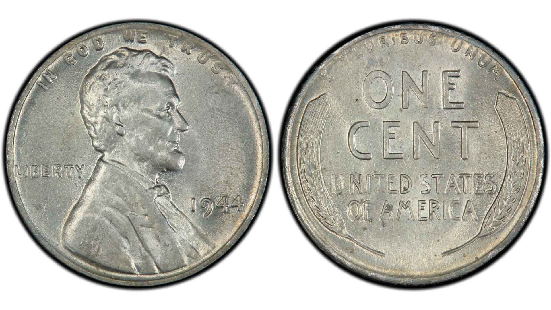 Front and back of 1944 steel cent