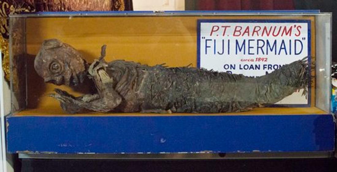 P.T. Barnum’s Fejee Mermaid on display at Coney Island