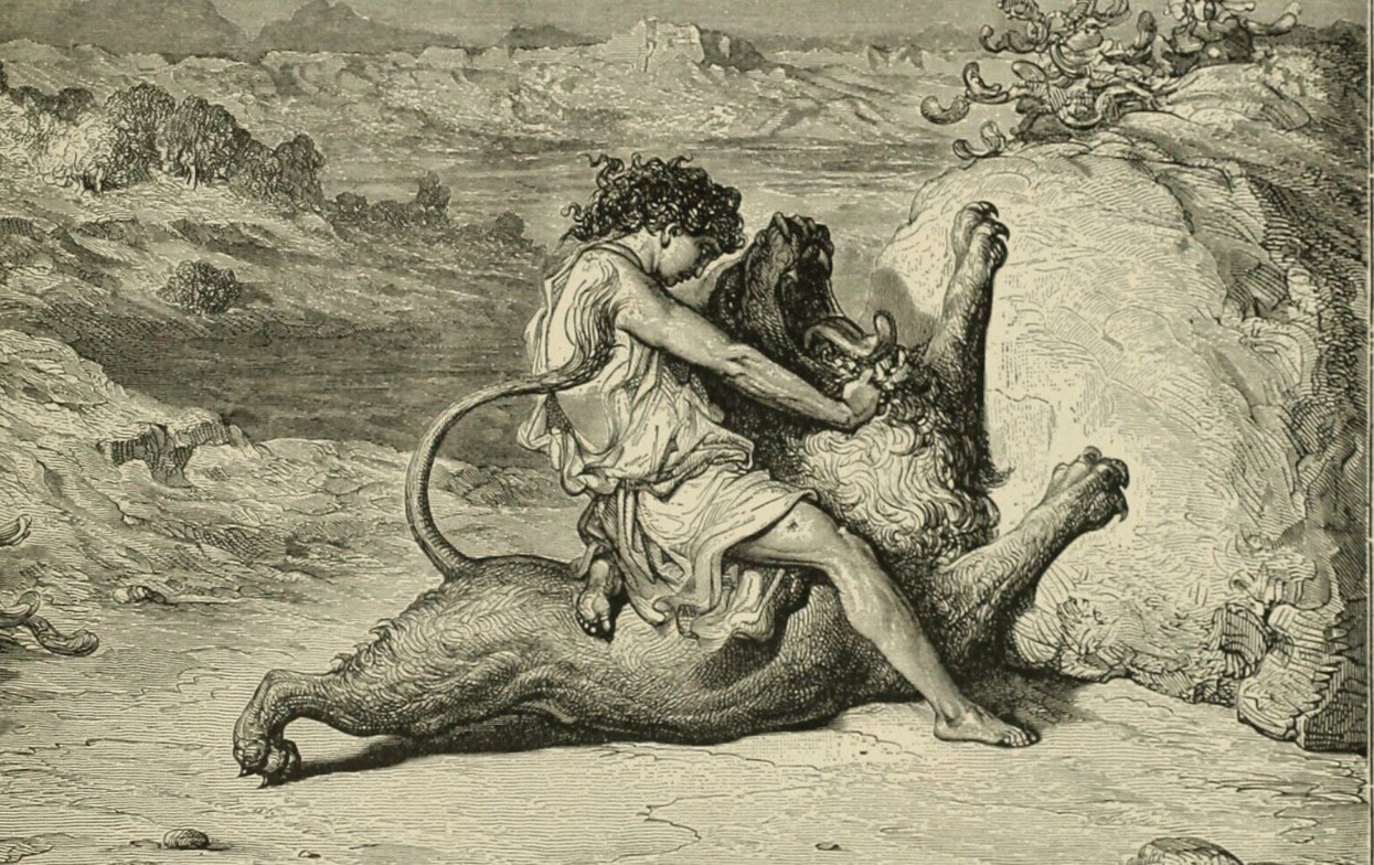 Samson Slaying a Lion, Gustave Doré (1891)