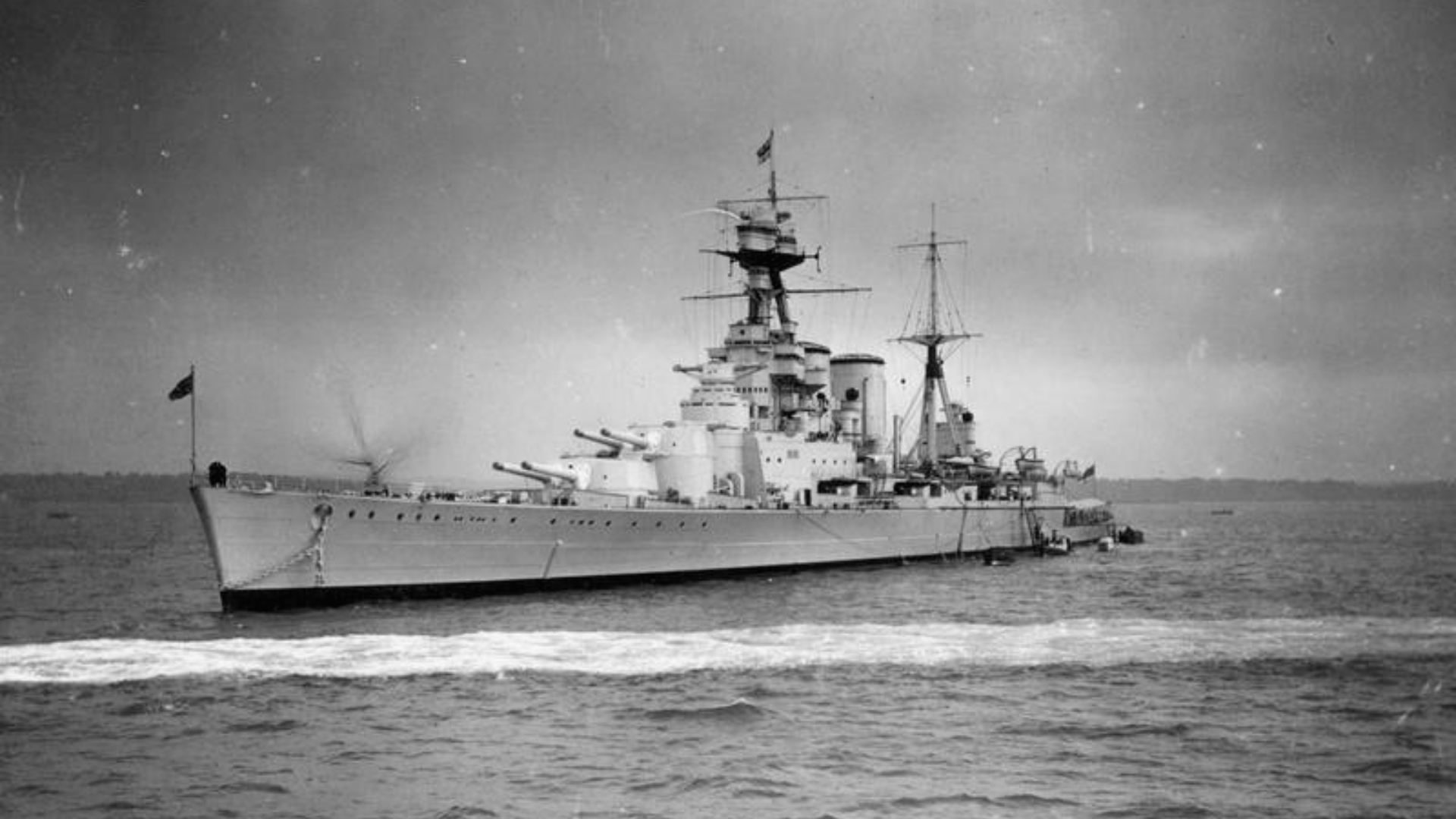 The HMS Hood sailing in 1937.