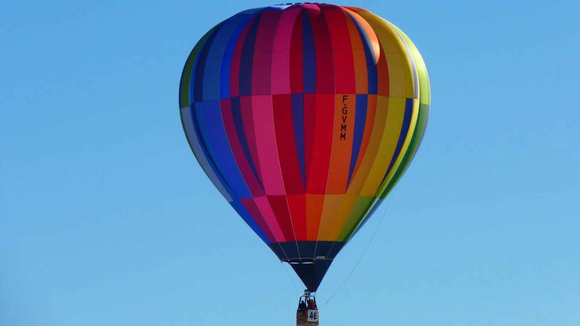 Blue Orange and Yellow Hot Hair Balloon