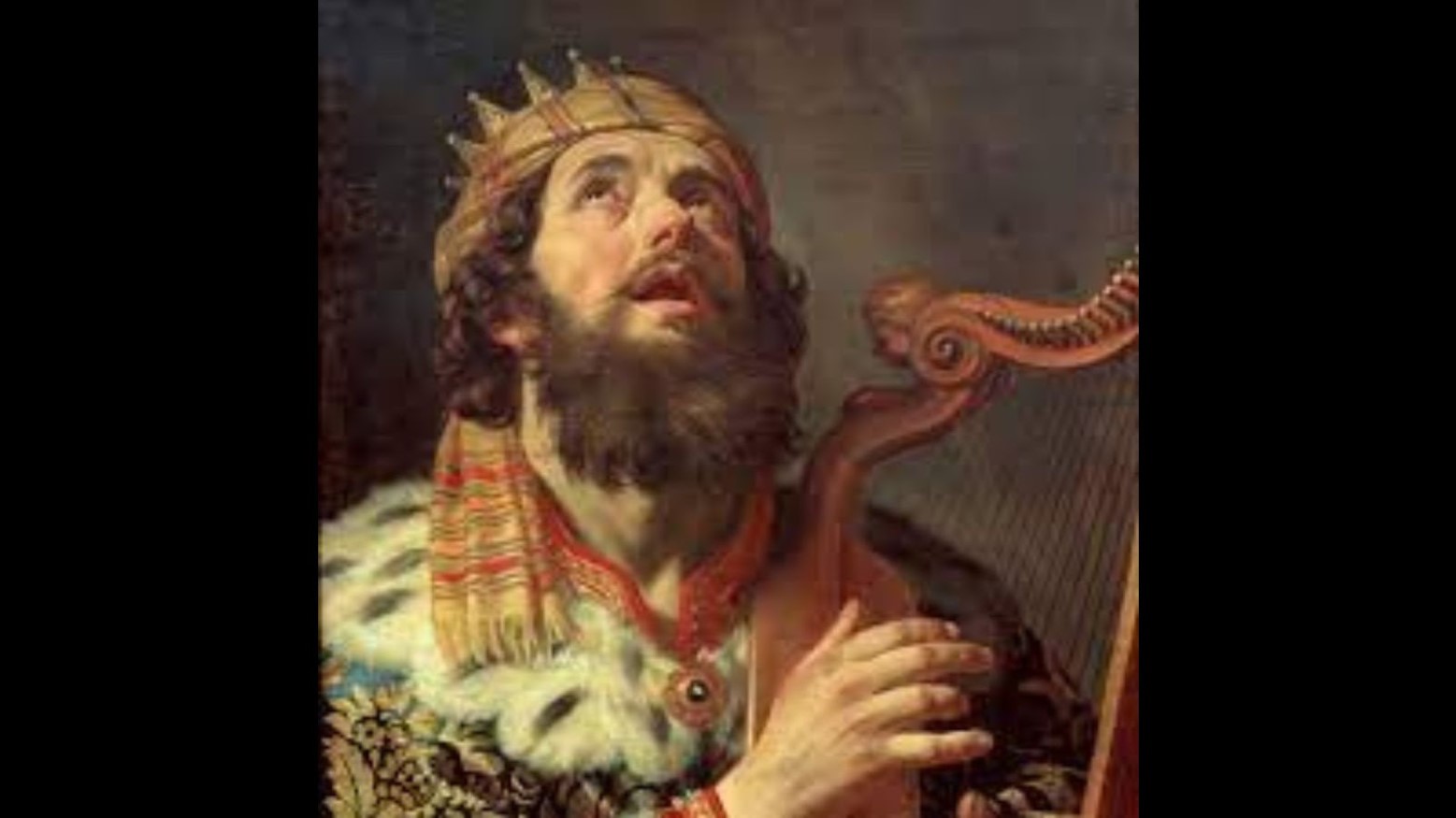 Painting of King David playing the harp, 1622