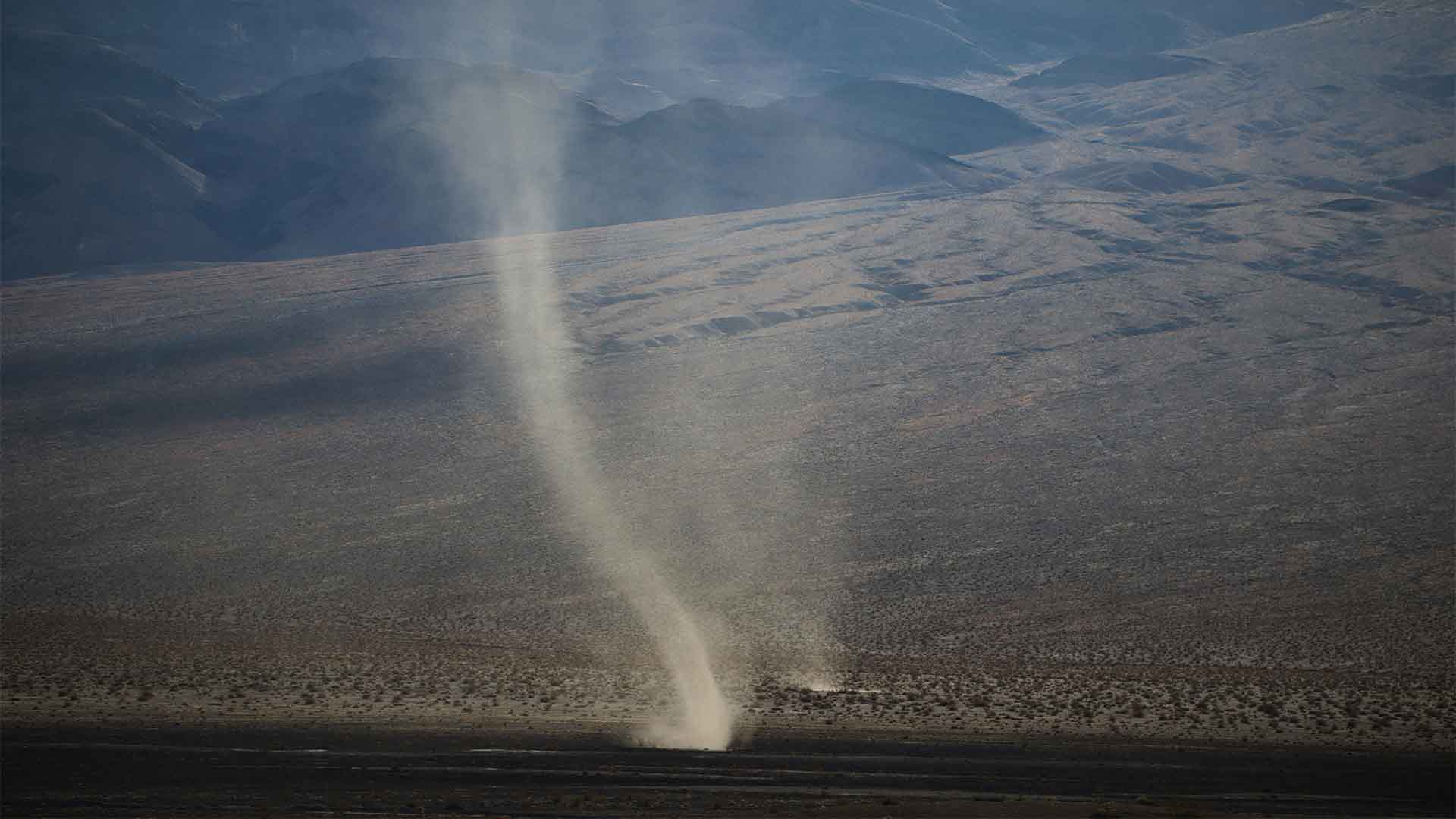 Image of a tornado in the desert