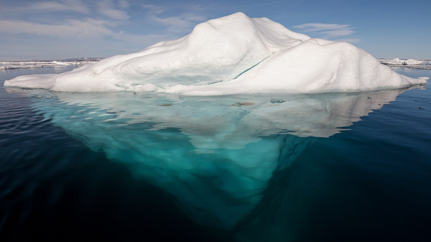 An image of a giant iceberg pictured at sea