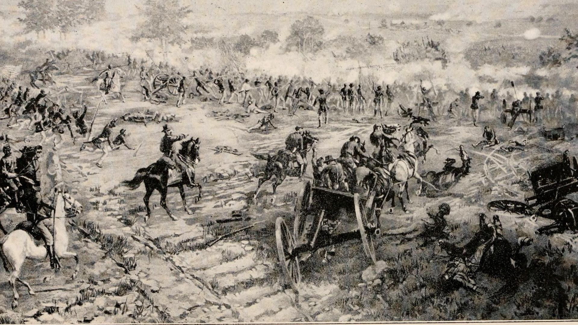A painting of a Civil War battle featuring an Irish volunteer regiment.