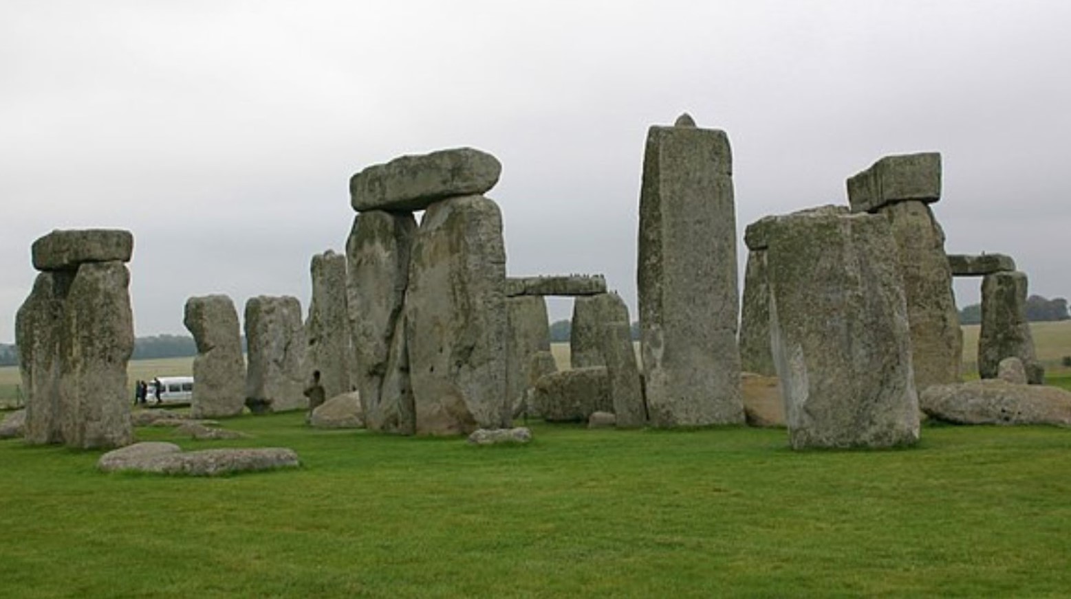 Stonehenge on a cloudy day.