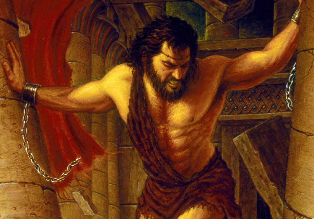 Illustration of the warrior Samson from the Bible