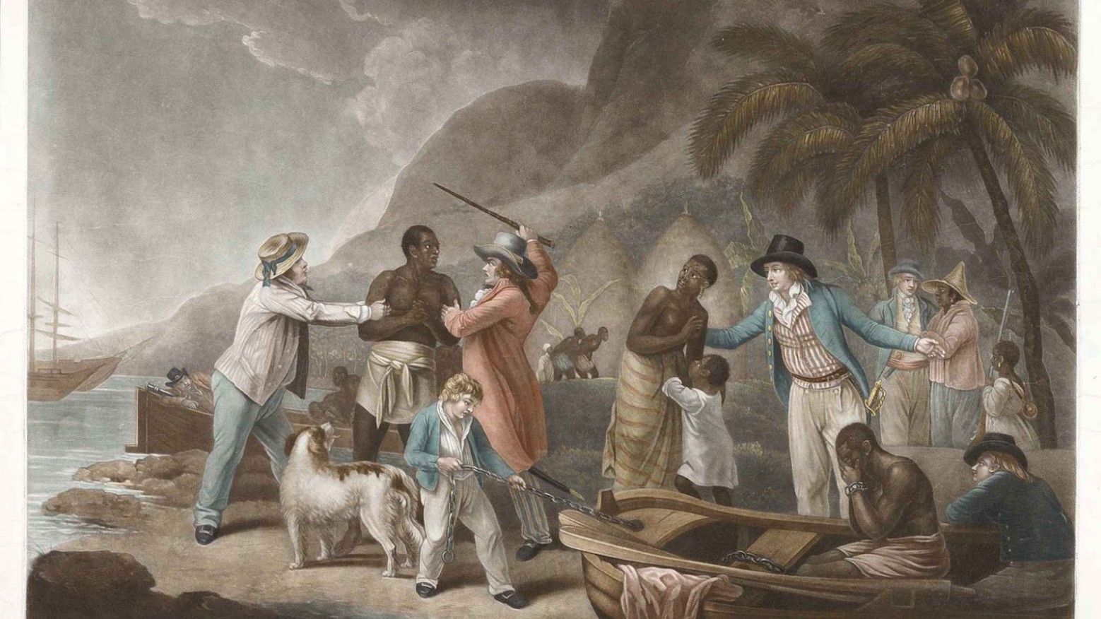 A painting depicted the African slave trade.
