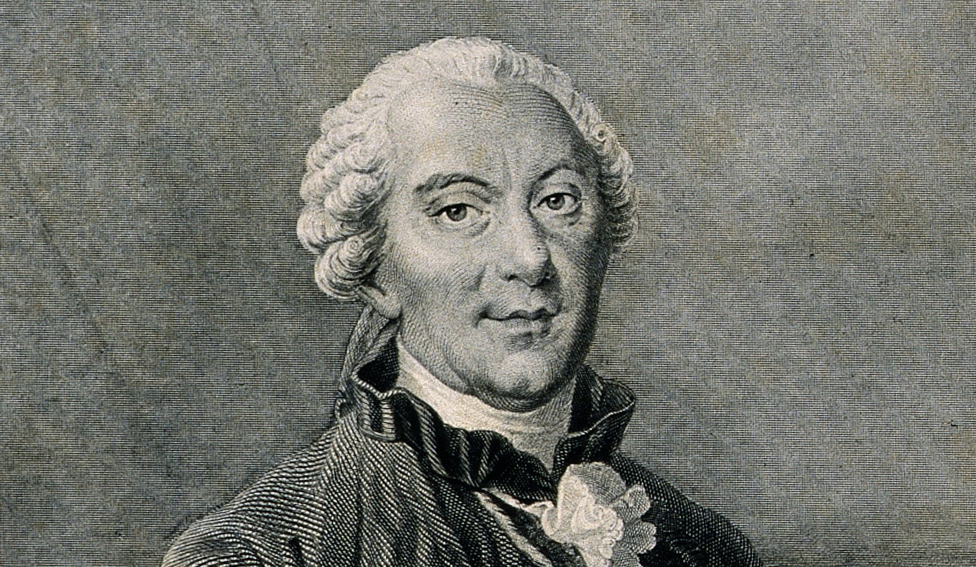 A gray-scale drawing of a Georges Louis Leclerc, Comte de Buffon