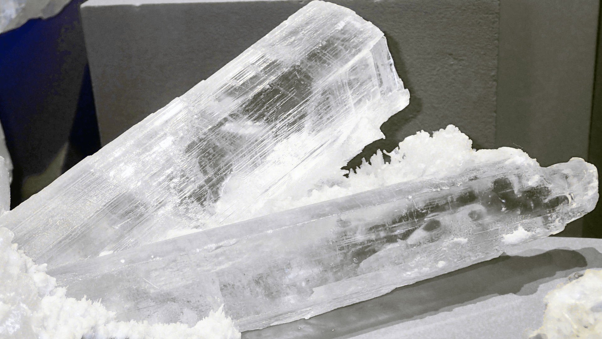A large piece of gypsum crystal extracted from the Naica Crystal Mines.