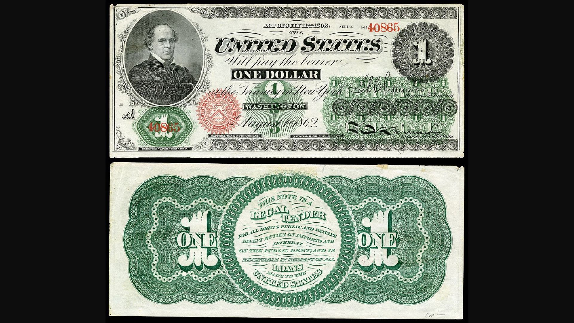 The first US $1 minted in 1862