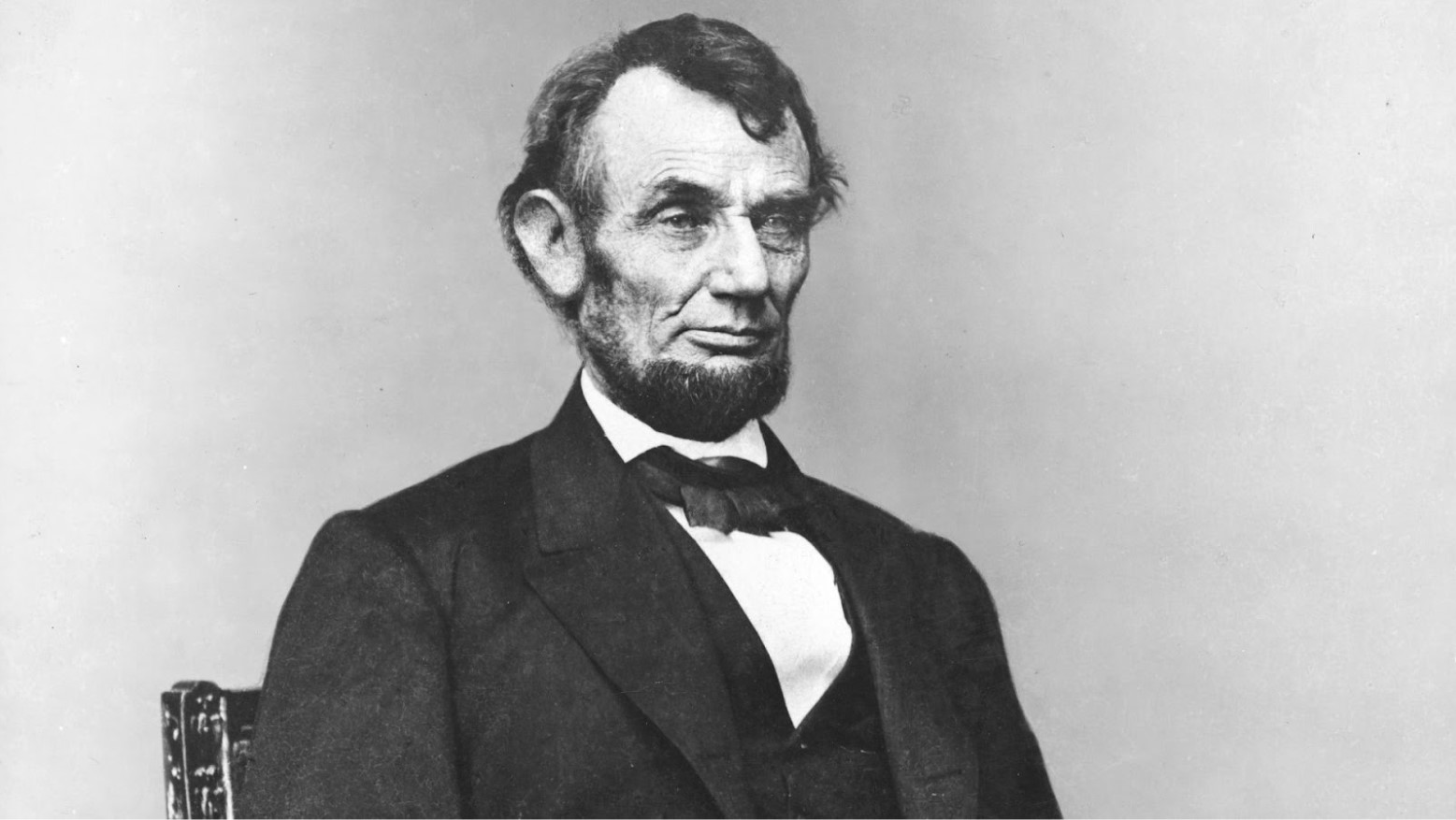 Abraham Lincoln seated for a portrait taken in 1864.