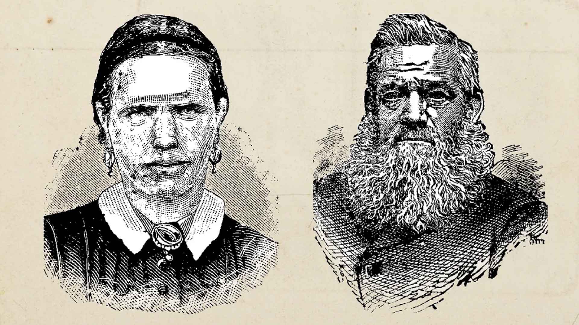 Sketch of Mary and Carl Bach