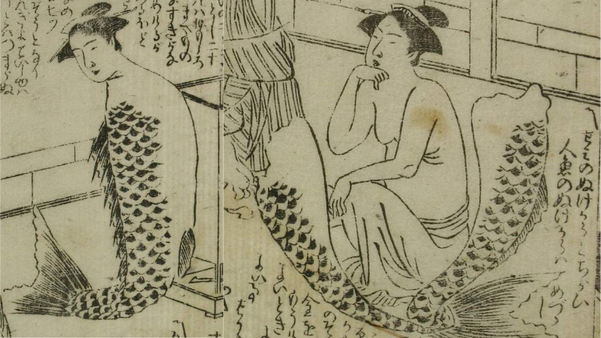 Scene from Santō Kyōden Hakoiri menya ningyō, illustrations by Utagawa Toyokuni, 1791